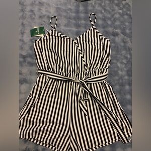 Halara Striped Black and White Romper